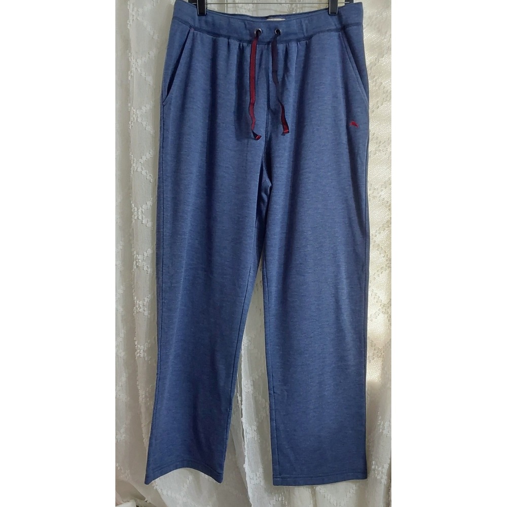 Tommy Bahama Mens XL Blue Heathered Knit Lounge Pajama Pants Drawstring Marlin
